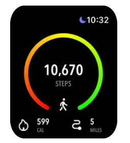 ActivityTracker app screen on an Apple Watch.