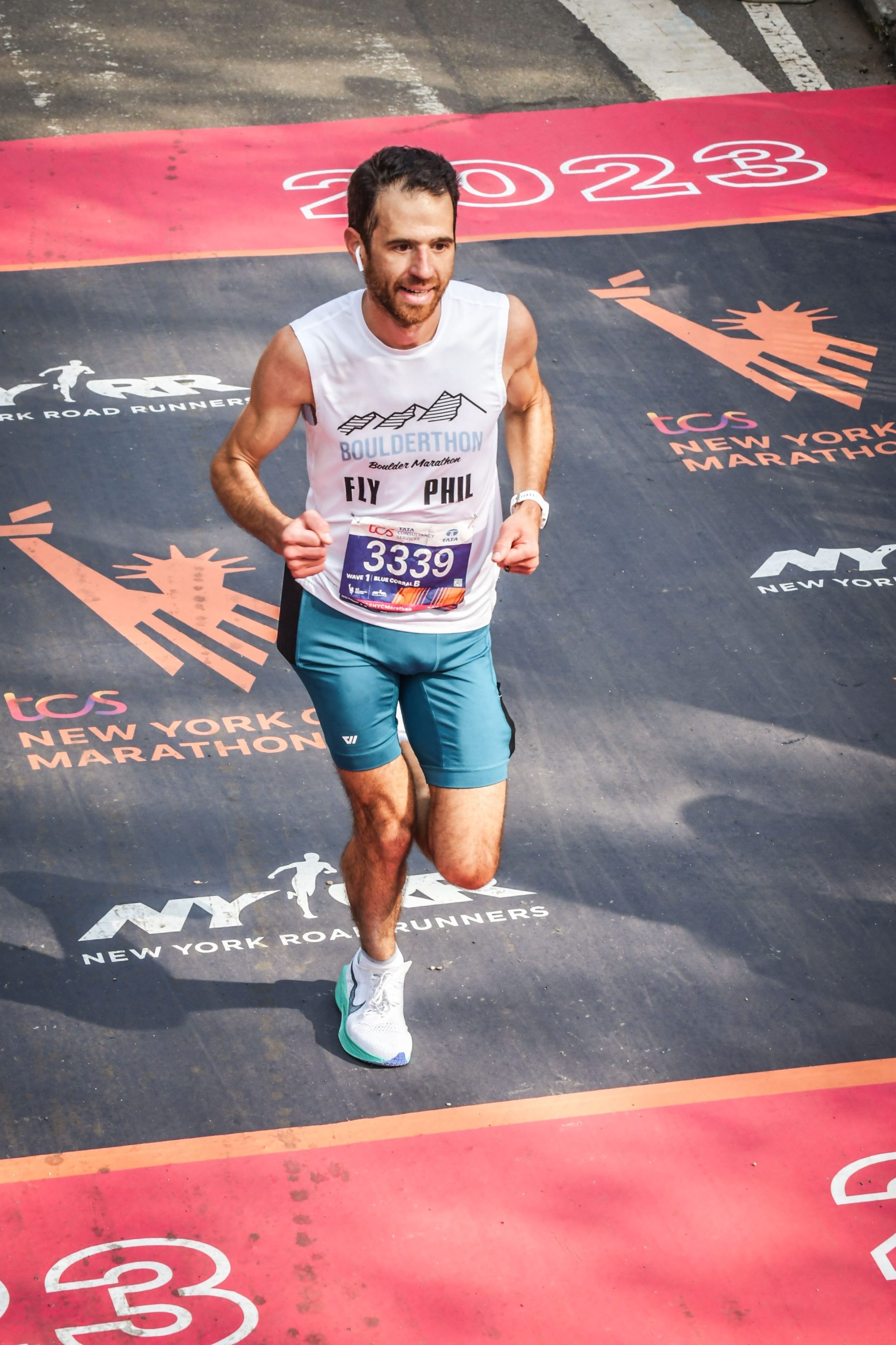 Team RunRun athlete, Phil, setting a 14-minute PR at the 2023 New York City Marathon.