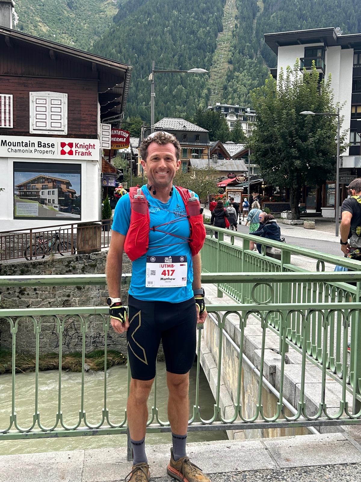 TRR Founder and Coach Matt Urbanski at the UTMB 108-mile race in Chamonix, France.