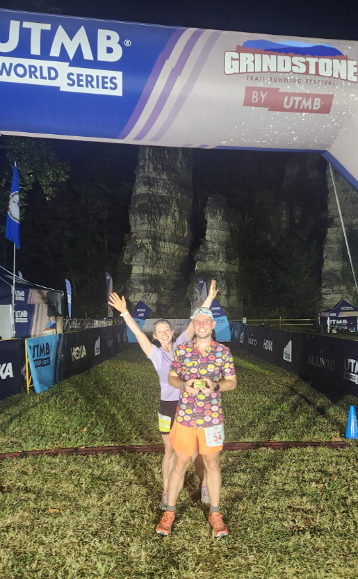 Lukas and his pacer at the finish line.