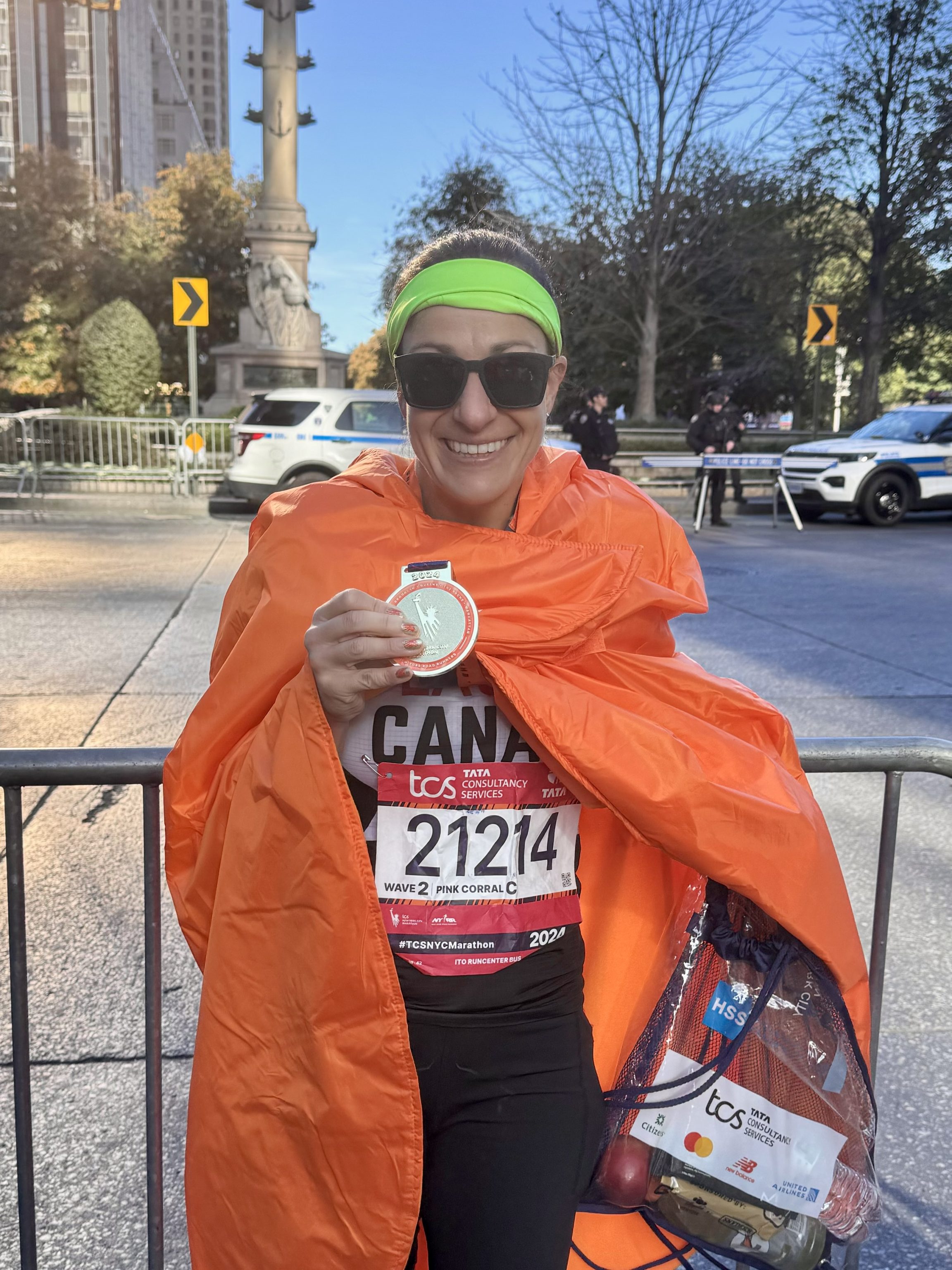 Team RunRun athlete, Laura, after crushing the New York City Marathon!