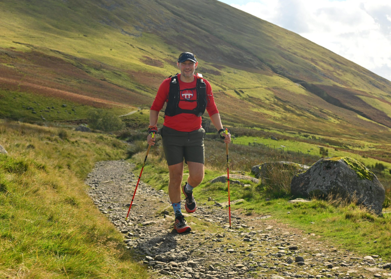 David Taylor smiling through the incredibly challenging 13 Valleys ultra.