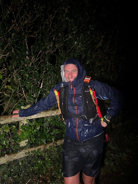 David Taylor braving a rain storm mid-race.